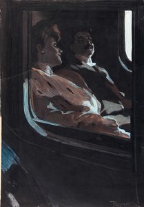 Vermaak in de koets door Ferdinand von Reznicek